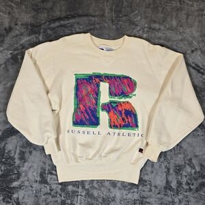 Vintage Rare Russell Athletic High Cotton Sweatshirt Big Logo Size Small